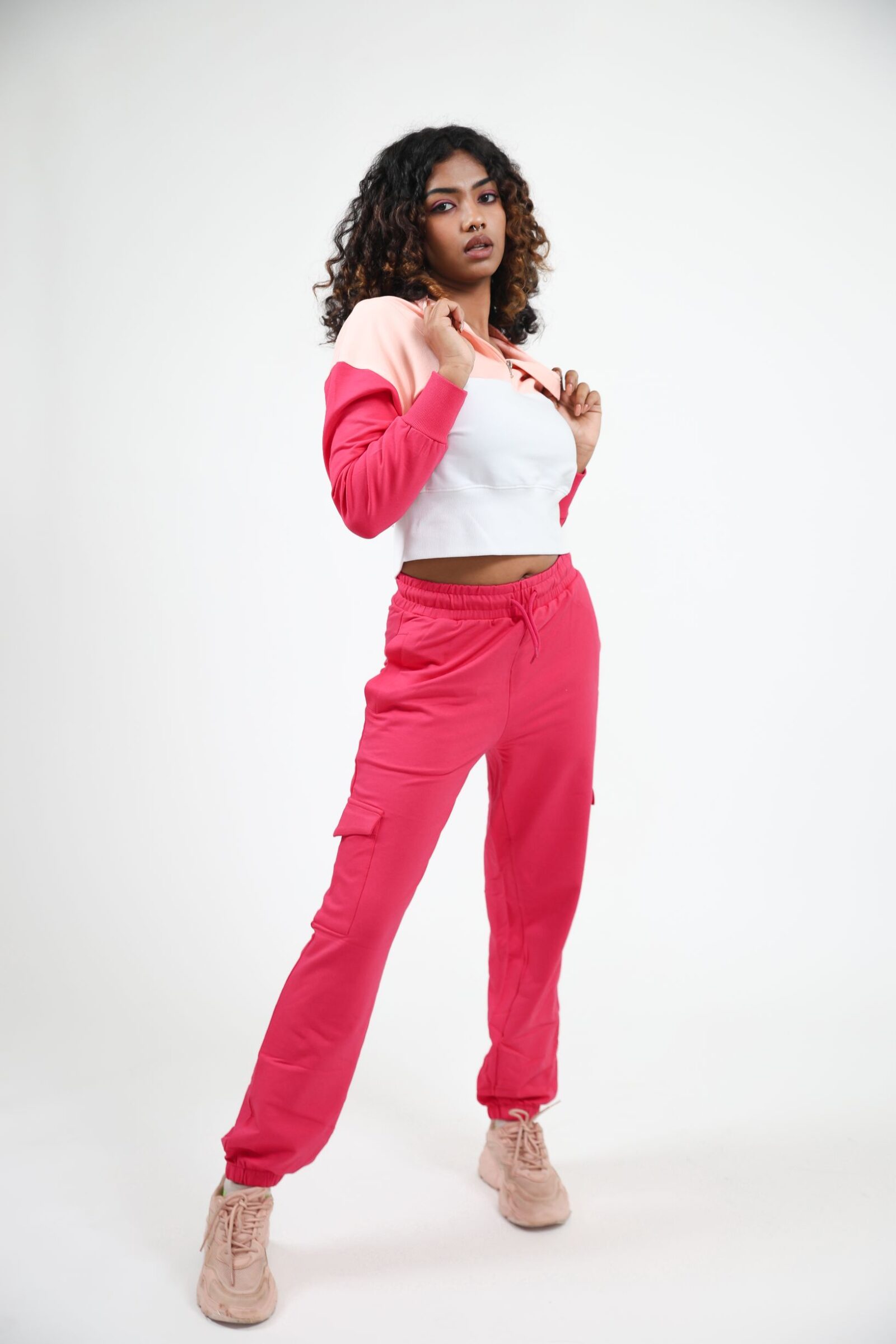 1 PINK SORBET ZIP UP SWEATSHIRT + PINK JOGGERS