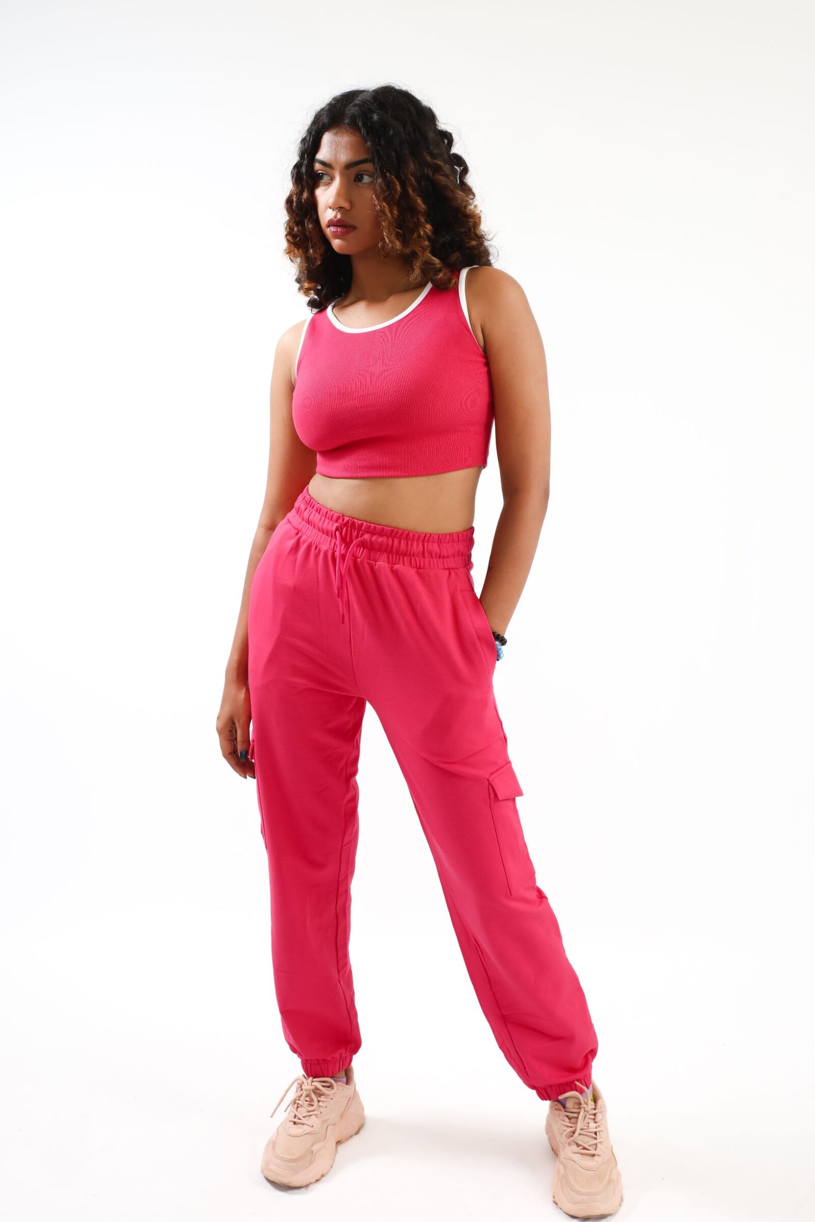 8 PINK SPORTS TANK + PINK JOGGERS